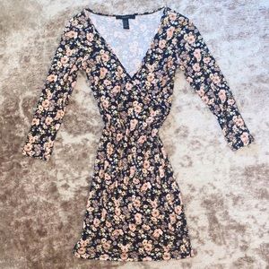 Forever 21 floral bodycon dress with deep V!